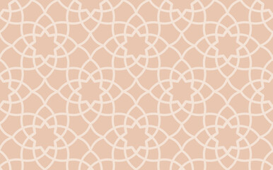 Poster - Elegant intertwined geometric pattern background in soft peach tone