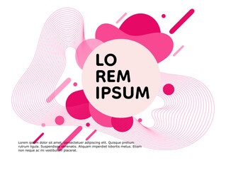 Poster - Vibrant abstract background with dynamic pink shapes and line design