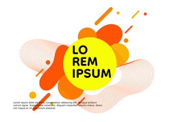 Poster - Dynamic yellow and orange abstract geometric shapes on white background