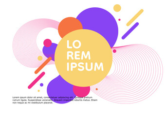 Poster - Playful geometric composition with vibrant circular forms and flowing lines
