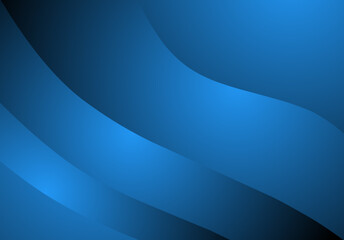 Poster - Abstract Blue Gradient Waves Modern Background Design with Smooth Curves
