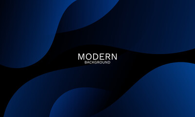 Poster - abstract dark blue wave background