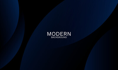Poster - abstract dark blue wave background