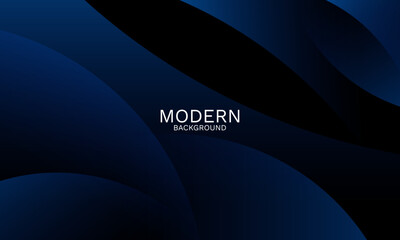 Poster - abstract dark blue wave background