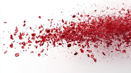 Poster - Vivid Red Splashes of Liquid on White Background for Artistic Use