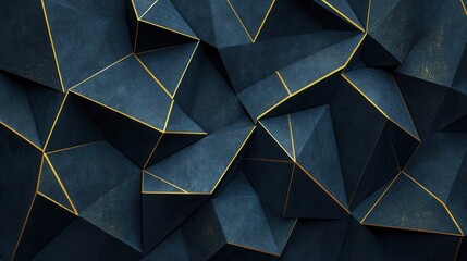 Poster - Geometric Dark Texture with Golden Accents in Abstract Design
