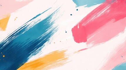 Poster - Colorful Abstract Art with Dynamic Brush Strokes and Soft Texture