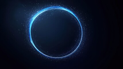 Wall Mural - Glowing Blue Circular Light Trail on Dark Background for Design Use