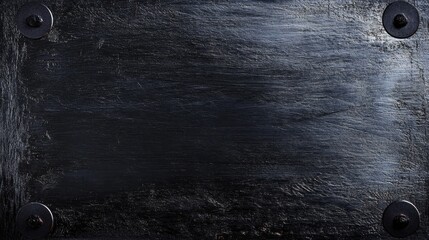 Poster - Dark Textured Background with Metal Fasteners for Design Use