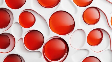 Poster - Abstract Red Droplets on White Surface in Modern Design Style