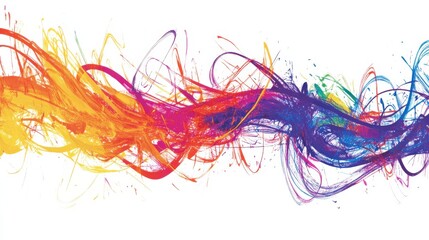 Poster - Vibrant Colorful Swirls of Paint in Abstract Artistic Background
