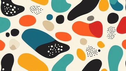 Fototapete - Abstract Colorful Shapes on Light Background for Modern Design