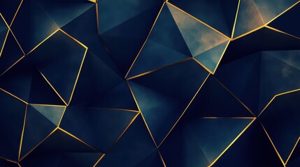 Poster - Abstract Geometric Pattern with Dark Tones and Golden Edges