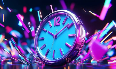Poster - Dynamic countdown timer animation, sleek black background, bold numerals, engaging visual for time-sensitive events, modern design elements.