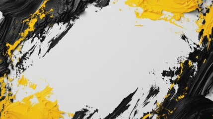Poster - Abstract Art Background with Black and Yellow Paint Texture