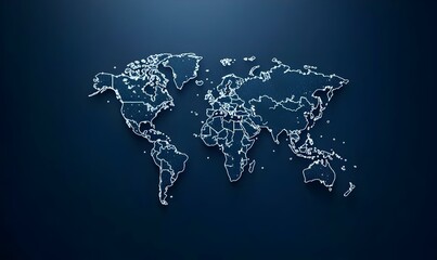 Poster - Glowing Digital World Map, a vibrant representation of a global network illuminated by intricate details and dynamic colors, symbolizing connectivity.