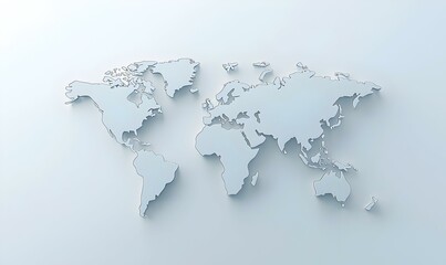Poster - Global Connectivity, A blue world map featuring interconnected lines symbolizing global networks and communication pathways.