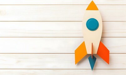 Poster - Minimalist rocket design displayed in a flat lay, showcasing sleek lines and modern aesthetics against a clean backdrop.