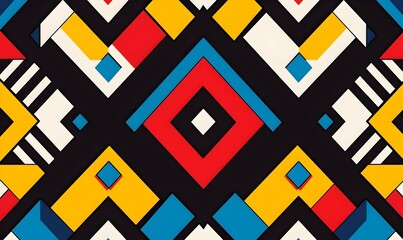 Poster - Geometric Stock Chart Design, a vibrant interplay of lines and shapes reflecting market trends, evoking financial dynamics and analysis.