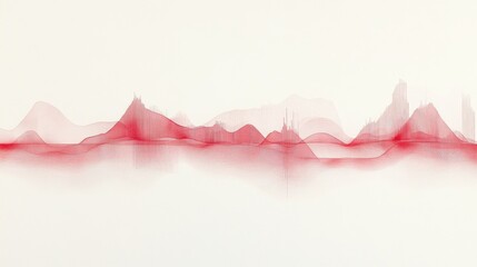 Poster - abstract representation of sound waves in red tones, creating a dynamic visual rhythm