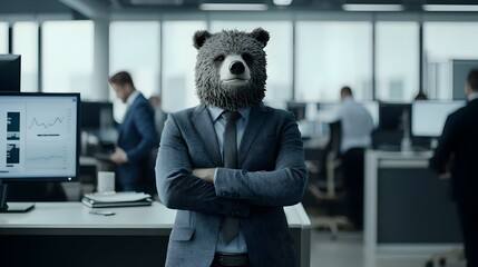 Poster - Modern Trading Floor, bustling environment filled with traders analyzing screens, fluctuating stock prices, energetic atmosphere of finance and strategy