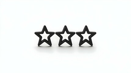 Poster - Rectangular Frame with Three Stars, a decorative piece featuring a sleek design and celestial elements, perfect for enhancing any space.