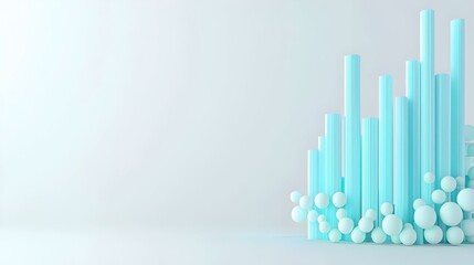 Poster - Abstract blue bar chart showcasing data points, illustrating trends and insights in a modern, visually appealing format.