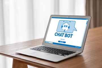 Poster - chatbot software application for modish online business that automatically reply to customer questio