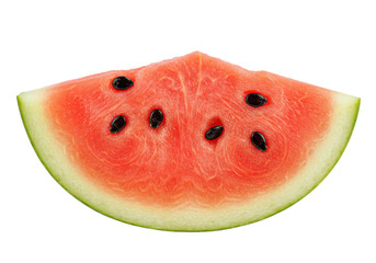 Poster - A slice of watermelon with seeds, isolated on white background