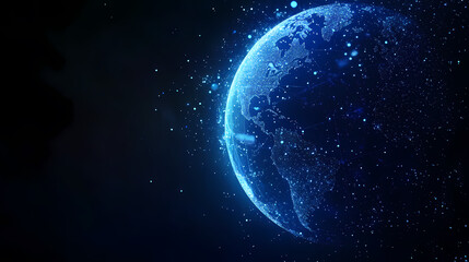 Wall Mural - earth surrounded by blue glow in space