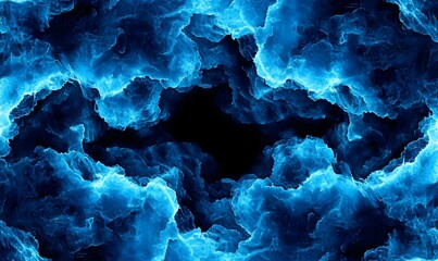 Poster - Vibrant Blue Canvas, A striking blue wall creates a bold backdrop, enhancing the sense of space and energy in the environment.