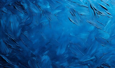 Poster - Vibrant Blue Canvas, a deep blue wall paint creating a serene atmosphere, evoking tranquility and creativity in a spacious environment.