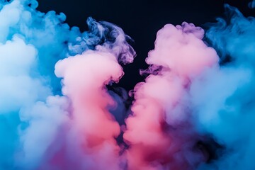 Wall Mural - white cloud isolated on black background.