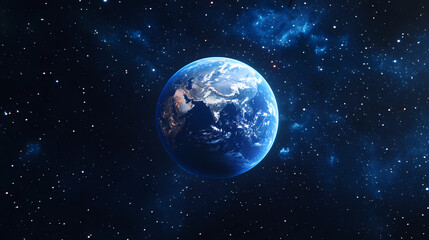 Wall Mural - earth from space: a vibrant blue planet in the dark universe