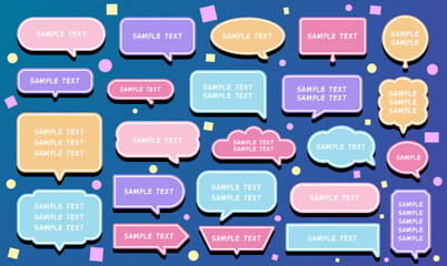 Poster - simple speech bubbles for simple text, speech bubbles in decoration or in designs of various shapes