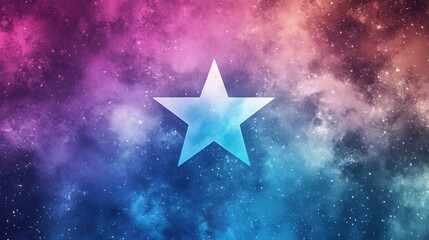 Wall Mural - a celestial star shines bright in a cosmic nebula