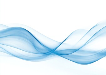 Wall Mural - Abstract blue wave design on white background.