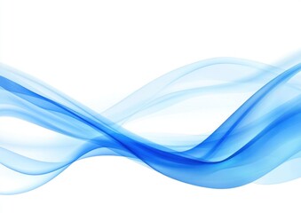 Wall Mural - Abstract blue waves on white background. (2)