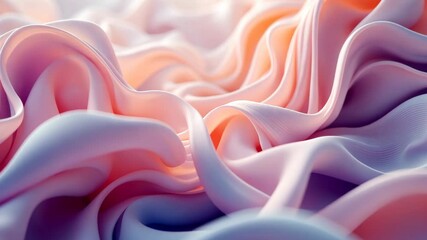 Poster - Flowing abstract waves in soft pastel tones create a hypnotic, dreamlike visual journey