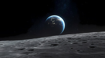 Wall Mural - earthrise from the moon's surface