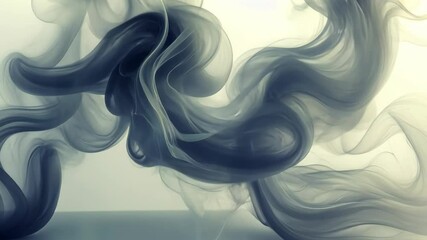 Poster - Graceful dance of ethereal smoke swirls in slow motion captured in high definition