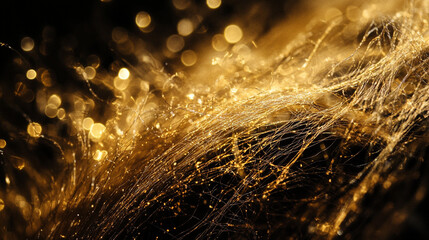 Poster - Abstract gold bokeh glitter background for festive design