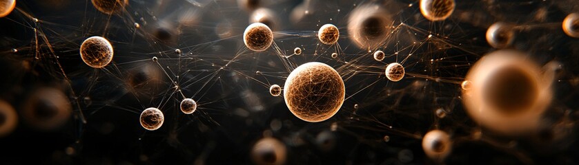 Poster - Quantum fractal formations, glowing particles orbiting complex digital galaxies, neon luminescence, infinite cosmic abstraction, ultra-HD hyperrealism