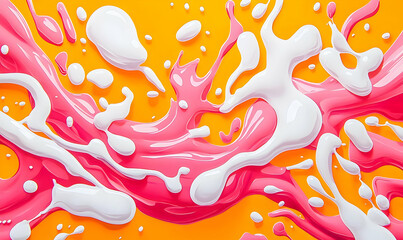 Poster - Vibrant Abstract Flow of Probiotics, a dynamic portrayal of probiotics in motion, showcasing their colorful and lively essence within a fluid composition.
