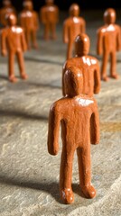 Miniature terracotta figures in a group