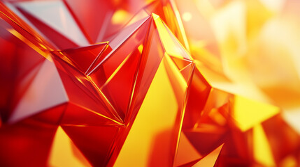 Poster - Abstract Red and Yellow Geometric Background for Presentations