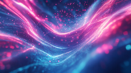 Poster - Abstract futuristic background with glowing particles, use for technology
