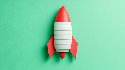 Poster - Minimalist rocket design featuring a repeating geometric pattern, showcasing sleek lines and a modern aesthetic in a futuristic context.