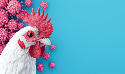 Poster - Modern H5N1 Bird Flu Icon, a clean and simplified design representing avian influenza, suitable for educational and health-related materials.