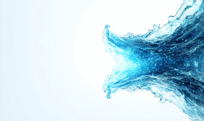 Poster - Abstract blue digital connections weaving a complex network, symbolizing technology's intricate web of communication and interaction.